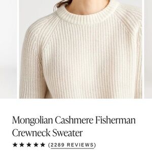 Quince Mongolian Cashmere Fisherman
Crewneck Sweater
Small ivory
New
100% cashy